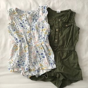 Old Navy Rompers lot of 2 6-12M